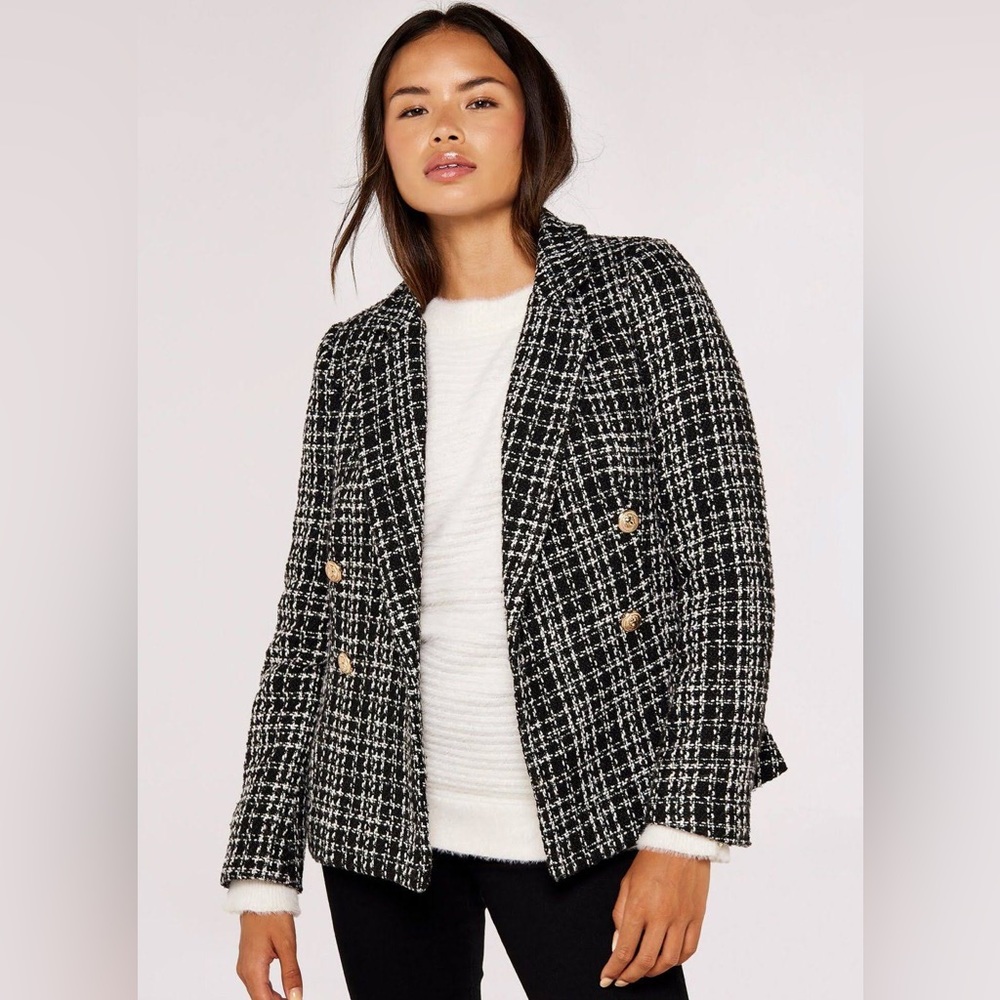 Black and White Tweed Blazer